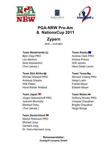 PGA-NRW Pro-Am & NationsCup 2011 Zypern