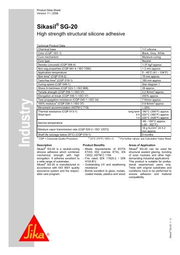 PDS for Sikasil (such as IG, SG and WT)