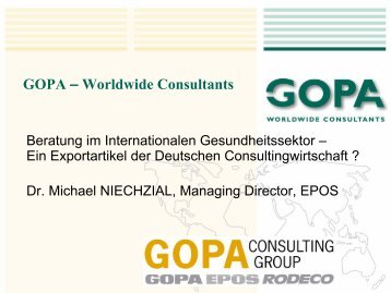 GOPA – Worldwide Consultants - Bad-Homburg