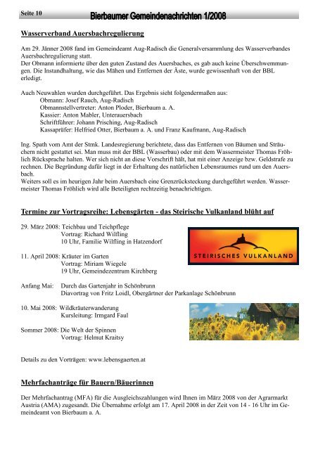 11.2008 Gemeindezeitung - Gemeinde Bierbaum am Auersbach