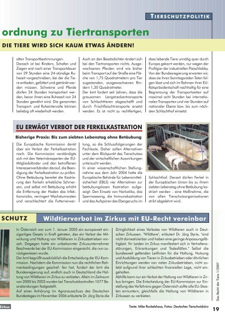 RDT 1/2007 - Bund gegen Missbrauch der Tiere ev