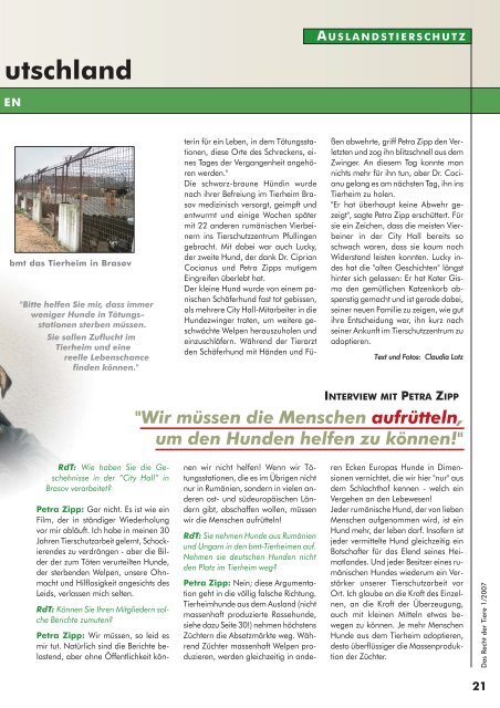 RDT 1/2007 - Bund gegen Missbrauch der Tiere ev