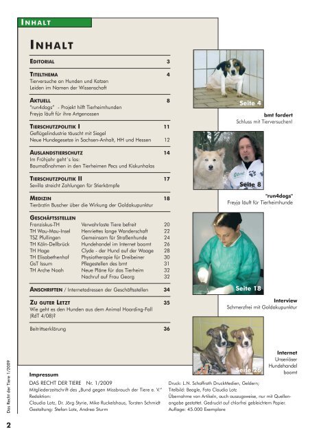 RDT 1/2009 - Bund gegen Missbrauch der Tiere ev