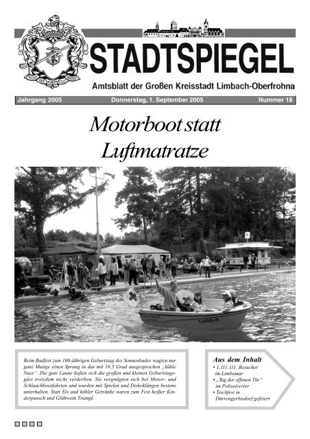 Motorboot statt Luftmatratze - Stadt Limbach-Oberfrohna