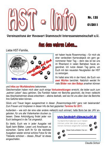 HST-Info_2011_1 - HST Stammzucht