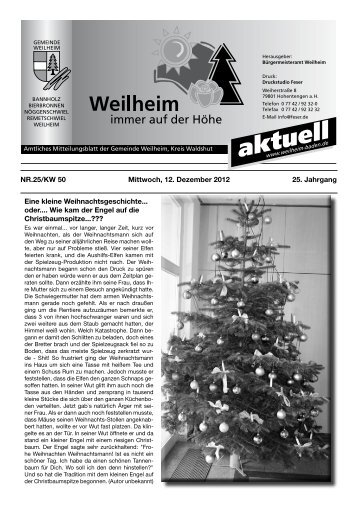 2012 Mitteilungsblatt Nr. 25 - Gemeinde Weilheim / Baden