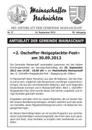 AMTSBLATT DER GEMEINDE MAINASCHAFF