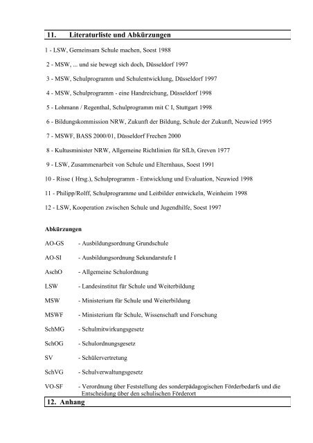 Schulprogramm der Anne – Frank - Schule - AF-Schule Alhausen