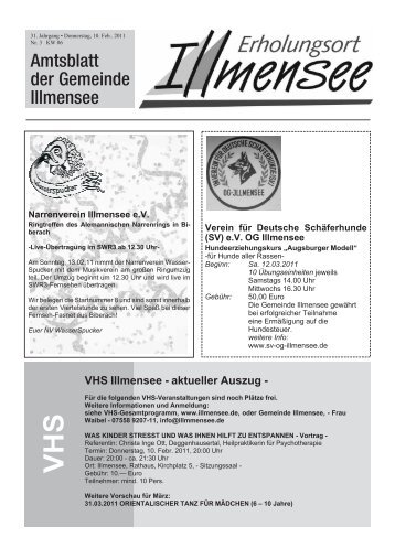 VHS Illmensee - aktueller Auszug