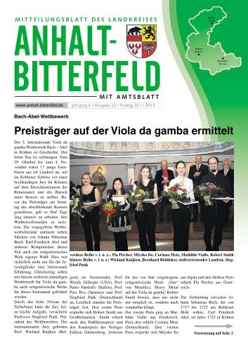 Ausgabe 22 vom 23. November 2012 - Landkreis Anhalt-Bitterfeld