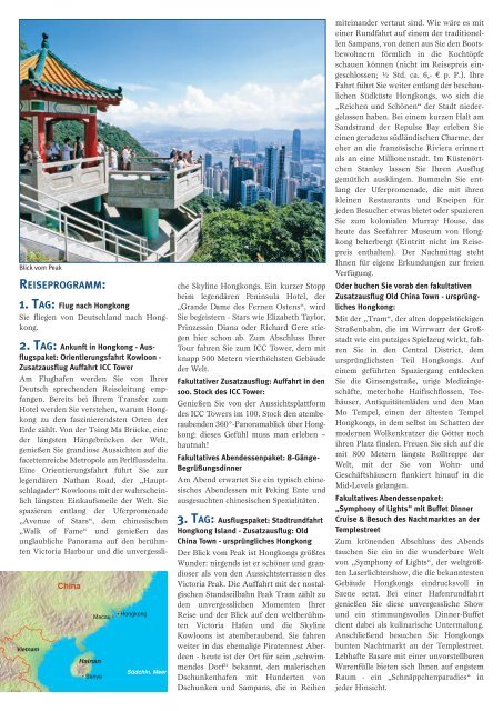 06.03.2012 Chinas Metropolen und Superstrände - Reisebüro ...