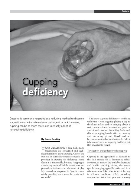 Cupping Deficiency - Australian School of Traditional Thai Massage