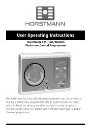 Horstmann 425 range Installation Instructions