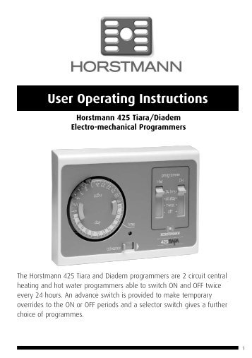 User Operating Instructions - Horstmann