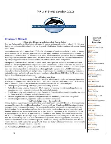 Pali Newsletter Oct 2012.pdf - Palisades Charter High School