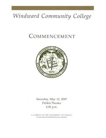 Commencement program (PDF) - Windward Community College