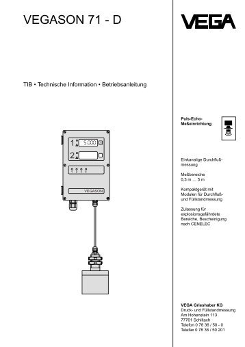 VEGASON 71 - D - TIB - Technische Information - Betriebsanleitung