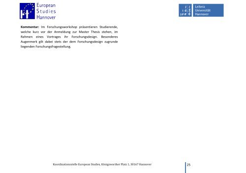 Sommersemester 2011 - European Studies