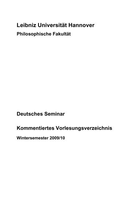 Leibniz Universität Hannover - Deutsches Seminar - Leibniz ...