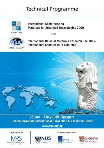 Technical Programme - Materials Research Society of Singapore ...
