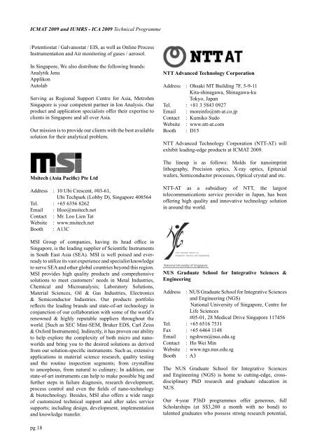 Technical Programme - Materials Research Society of Singapore ...