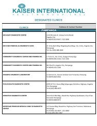 designated clinics pampanga - Kaiser International Health Group