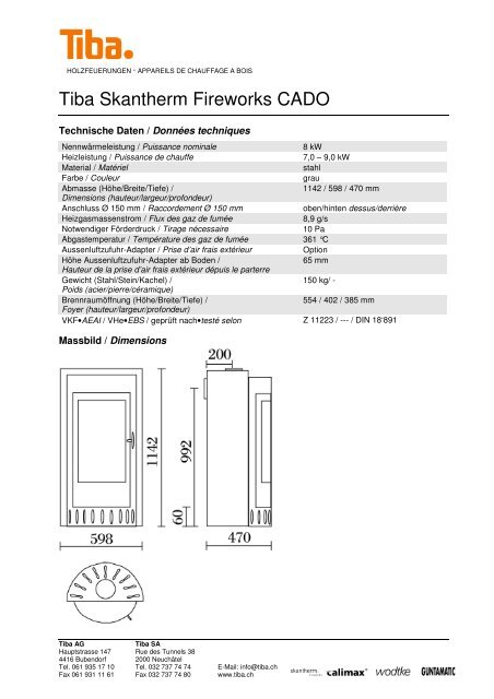 Tiba Skantherm Fireworks CADO - Poêles et cheminées