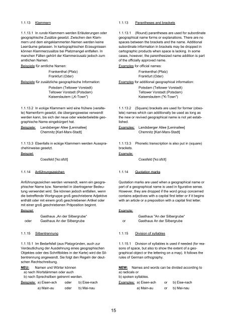 Empfehlungen und Hinweise für die Schreibweise geographischer ...