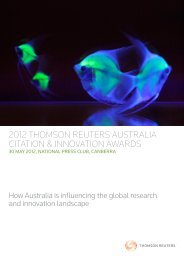 2012 thomson reuters australia citation & innovation awards