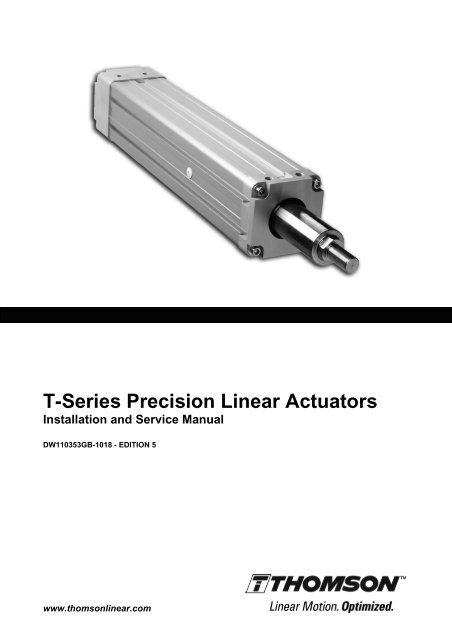 T-Series Precision Linear Actuators - tollo linear ab, kristianstad ...