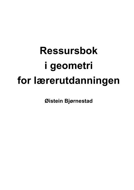 Ressursbok i geometri for lærerutdanningen