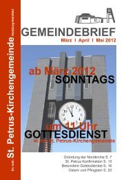 Gemeindebrief für März bis Mai 2012 - St. Petrus – Hamburg-Heimfeld