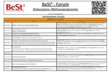 BeSt³ - Forum Diskussions-/Bühnenprogramm