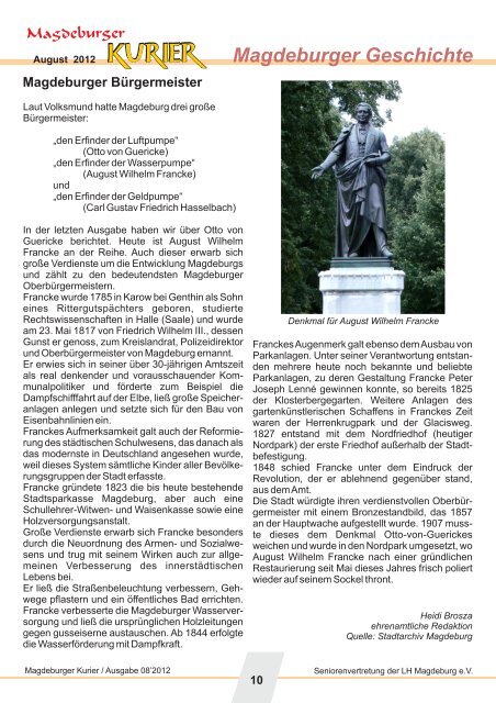 Ausgabe September 2012 - Seniorenvertretung Magdeburg