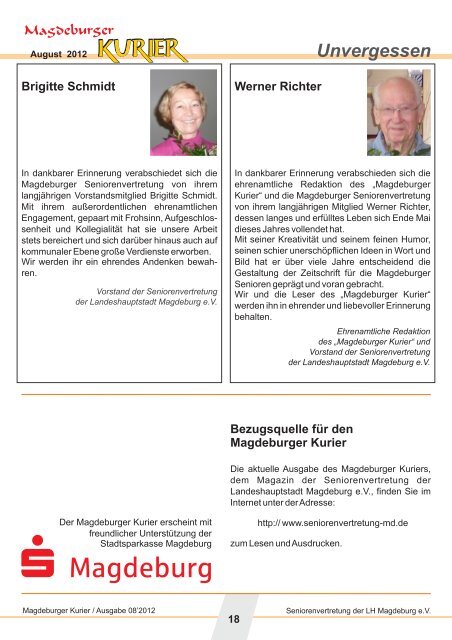 Ausgabe September 2012 - Seniorenvertretung Magdeburg