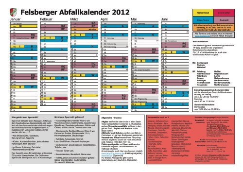 Abfallkalender 2012.cdr - Stadt Felsberg