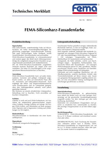 FEMA-Siliconharz-Fassadenfarbe - FEMA Farben + Putze GmbH