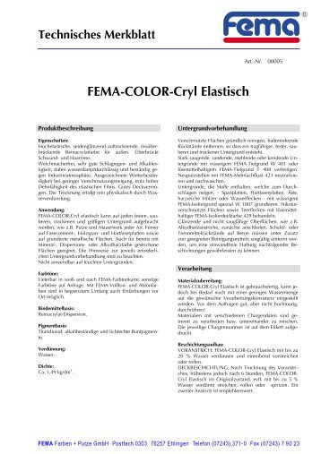 FEMA-COLOR-Cryl Elastisch - FEMA Farben + Putze GmbH