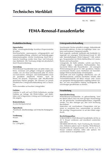 FEMA-Renosal-Fassadenfarbe - FEMA Farben + Putze GmbH