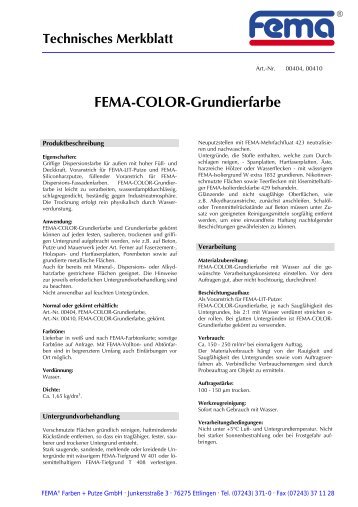 FEMA-COLOR-Grundierfarbe - FEMA Farben + Putze GmbH