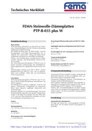 FEMA-Steinwolle-Dämmplatten PTP-B-035 plus  W - FEMA Farben + ...