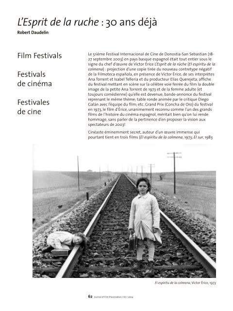 Journal of Film Preservation - FIAF