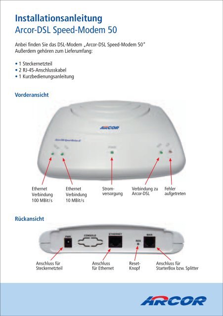 Quick-Start Guide: 1&1 Dsl-Modem PDF Digital Subscriber, 51% OFF