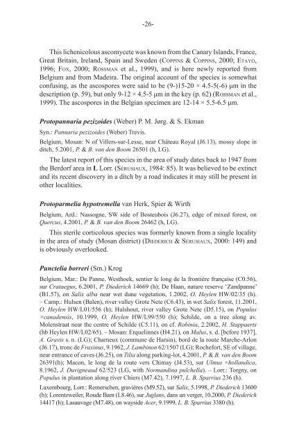 LEJEUNIA - Lichens of Belgium, Luxembourg and northern France