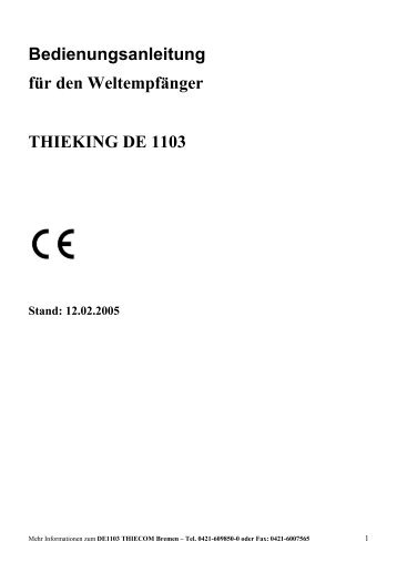 THIEKING DE1103 PLL-Weltempfänger mit SSB - Diesnerfunk