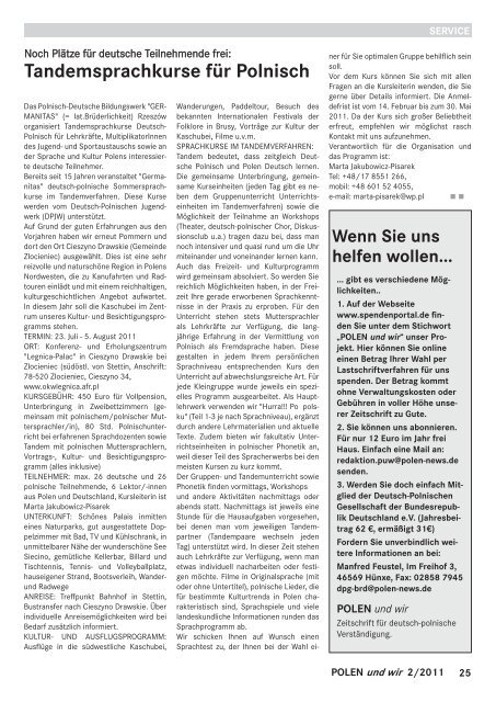 Juni 2011 - Deutsch-Polnische Gesellschaft der BRD eV