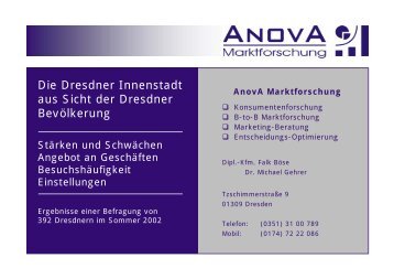 1 - Wie und was gefällt an der Innenstadt? - AnovA Marktforschung
