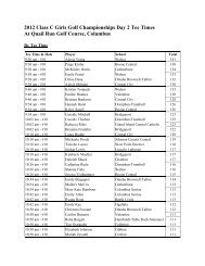 2012 Class C Girls Golf Championships Day 2 Tee Times At Quail ...