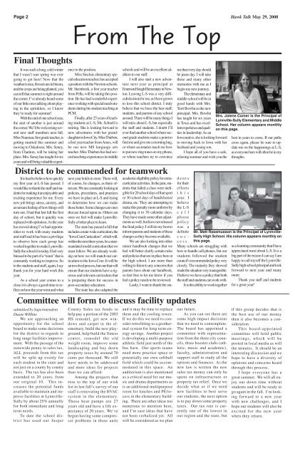 From The Top/School Calendar (page 2 - Lynnville-Sully Community ...