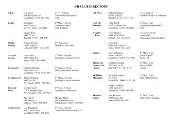 4h club directory - Wood County